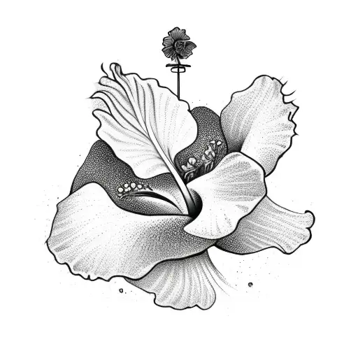 Ahimsa Back Tattoo With Plant Pot With Hibiscus Flower In