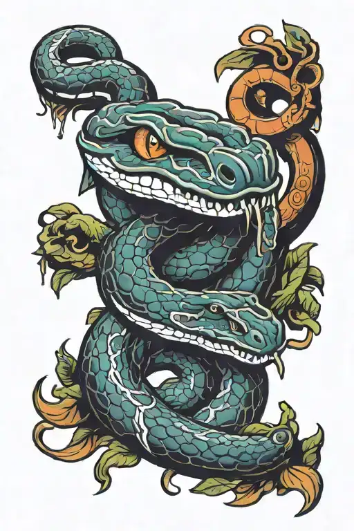 Snake And Ox With Quote Written