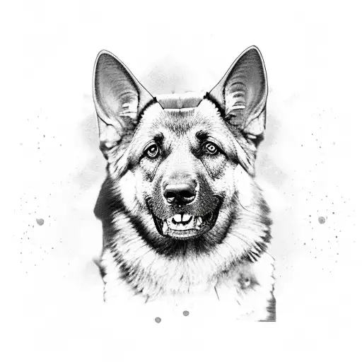 German Shephard Cute Happy Tilted Head Sideways