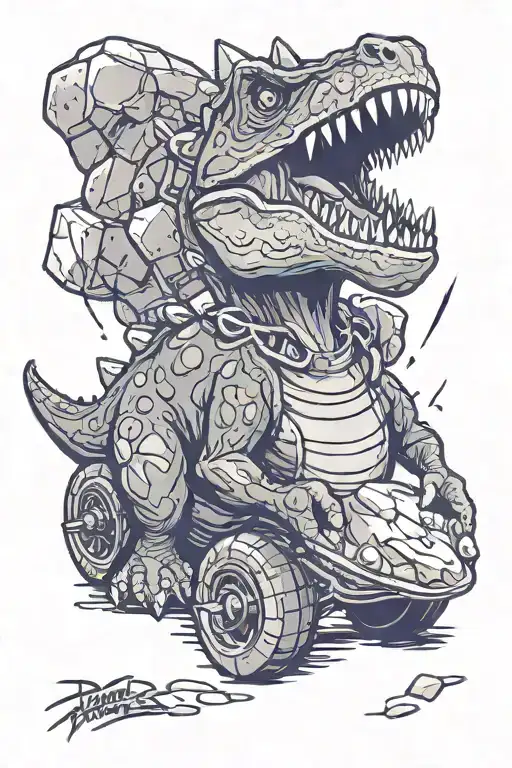 Dinosaur Rolling A Stone