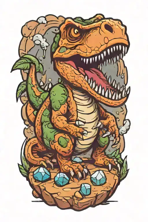 Dinosaur Rolling A Stone