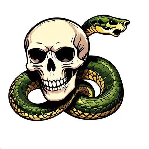 Skull And Snake Back