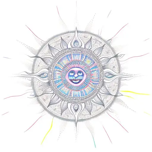 A Vibrant Sun With Intricate Patterns Representing Harmony And Peace