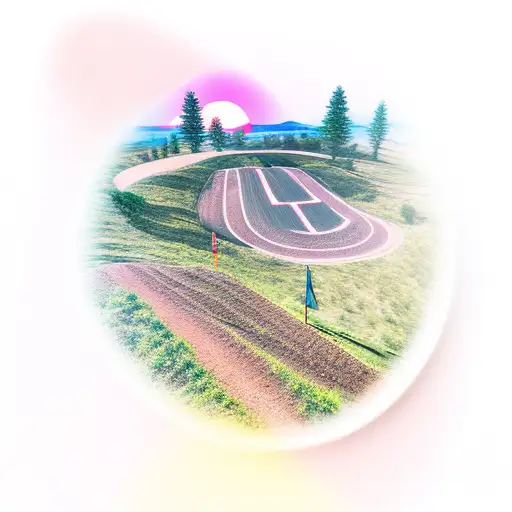 Motocross Track With A Sunset Backdrop