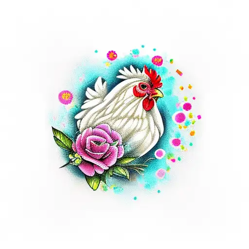 Chicken With Floral Design