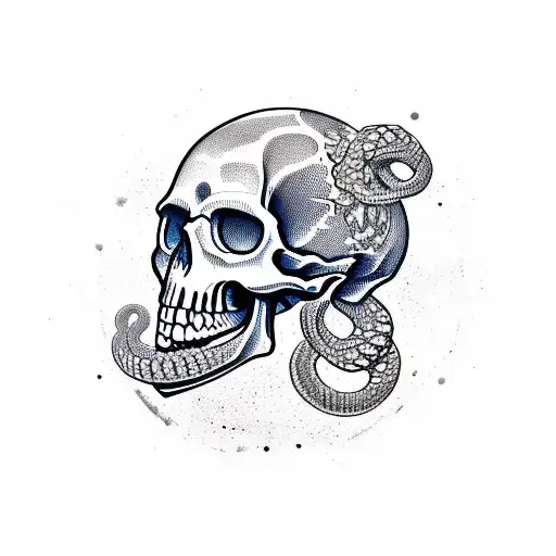Skull With Snakes