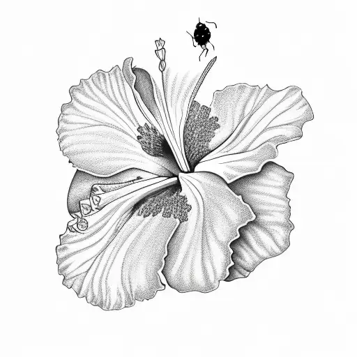 Hibiscus With Ladybug