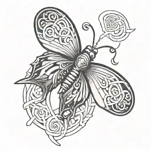 A Norse-inspired Butterfly With Celtic Dragonfly