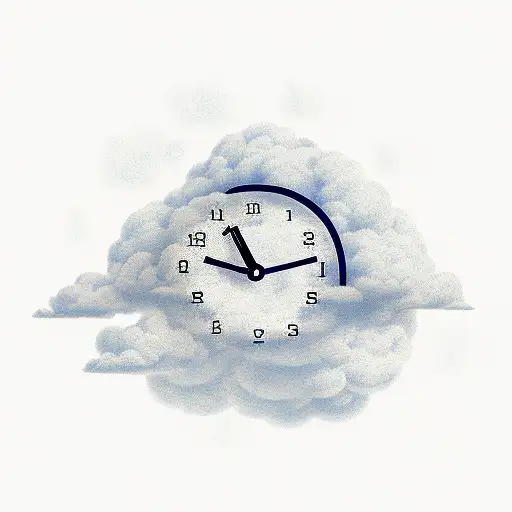 A Cloud With A Clock And A Guy In The Background