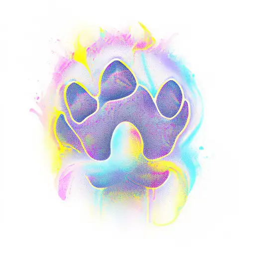 Cat Paw In Purple Heart