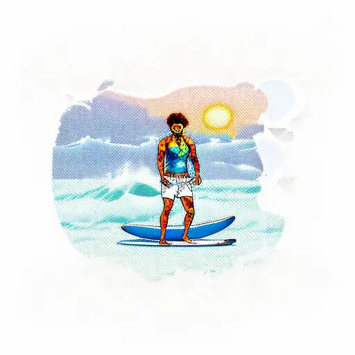 Beach Surfing Sunset Beer