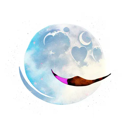 Crescent Moon With Heart