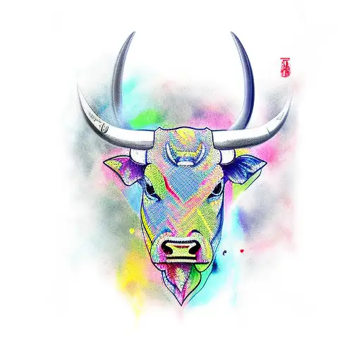 Bull With Red Eyes And Wings