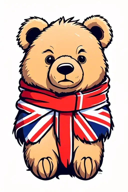 Bear With Union Jack Scarf