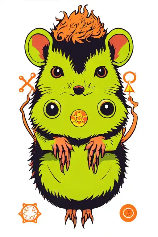 Brushtailed Possum Surrounded By Dopamine And Serotonin Symbols