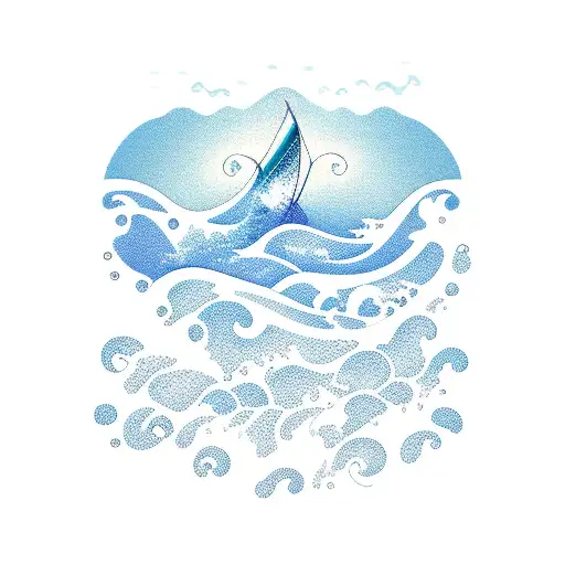 Ocean Wave Clipart Blue Wide