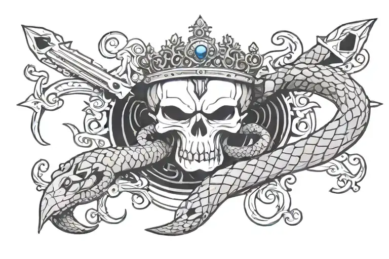 The Cruel Prince Themed Crown Snake And Sword