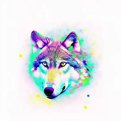 Wolf With Magic Mushrooms