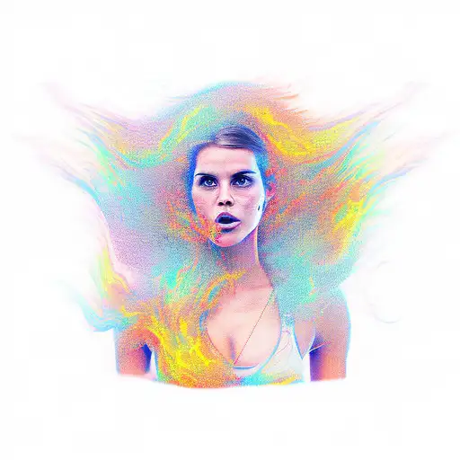 Woman Walking Through Fire