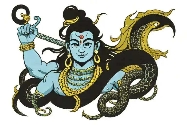 Aesthetic Shiva With Snake