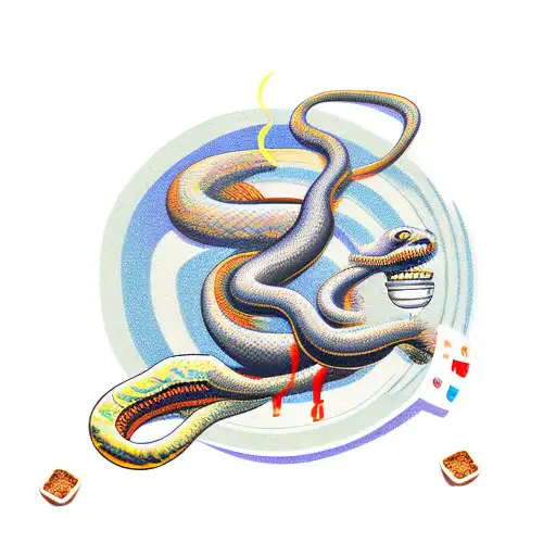 Snake Drinking Coffee