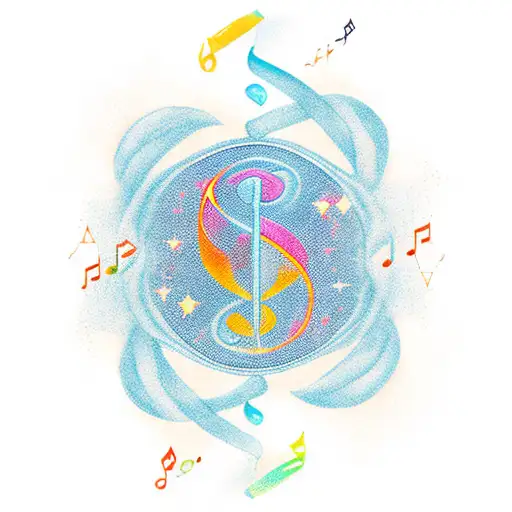 Aquarius Constellation Intertwined With Musical Notes