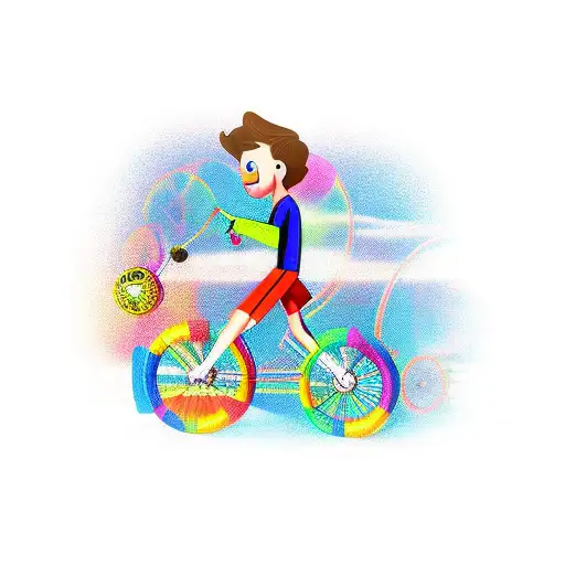 An Imaginative Design Of A Bicycle Transformed Into A Fun Game For Kids To Play