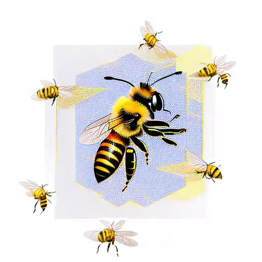 Honey Bee Stinging Side Profile