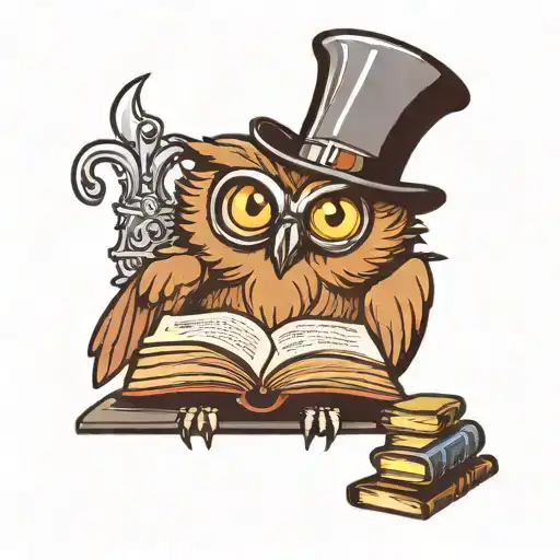 A Wise Owl Cooking In A Fun Kitchen Surrounded By Knowledge Books