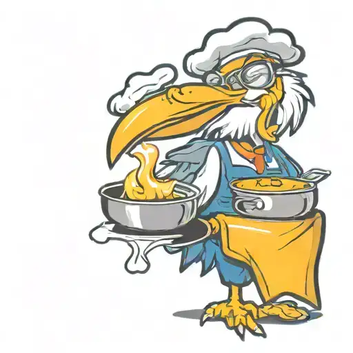 A Wise Eagle Cooking In A Fun Kitchen