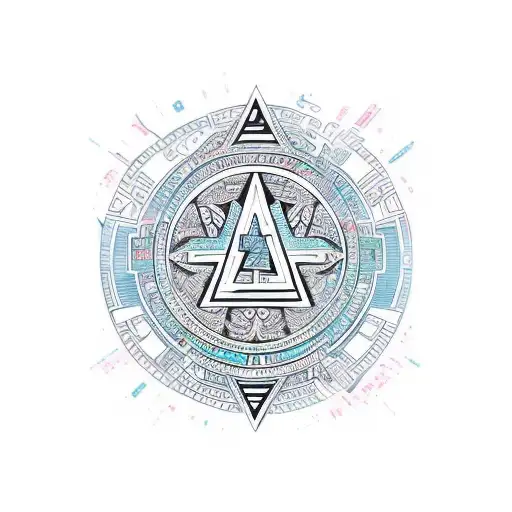 Letter A And Letter N In Aztec Sun Style