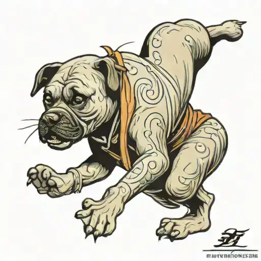 A Portrait Of An Indy Dog Wearing A Gymnastics Leotard And Doing A Handstand