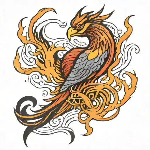 Phoenix In Flames With The Number 57