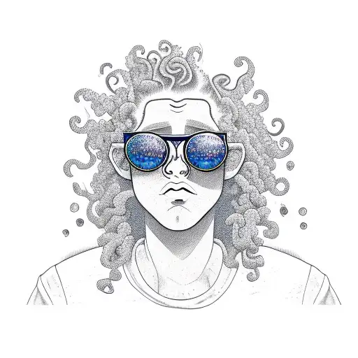 A Fish With Curly Hair Wearing Sunglasses