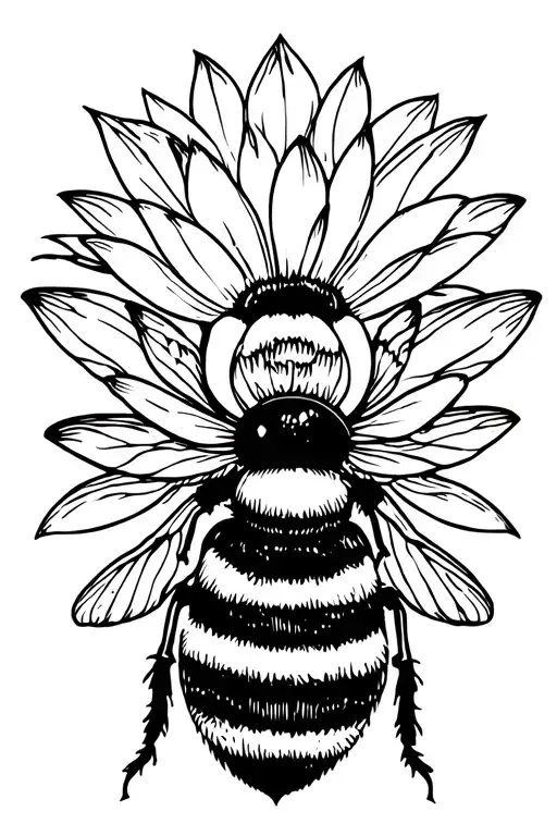 Bee And Lotus Flower