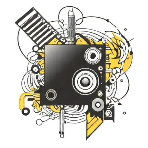 An Abstract Design Incorporating Elements Of Electronic Music And New-school Style