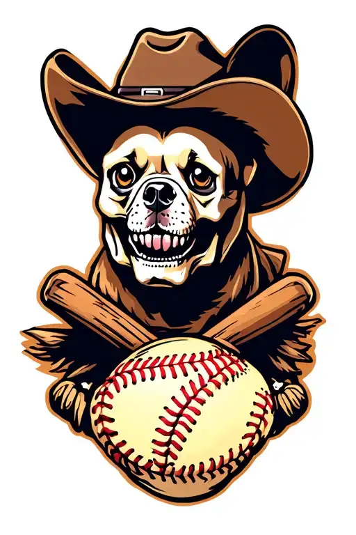 Ezekiel Dog Baseball Cowboy Skull