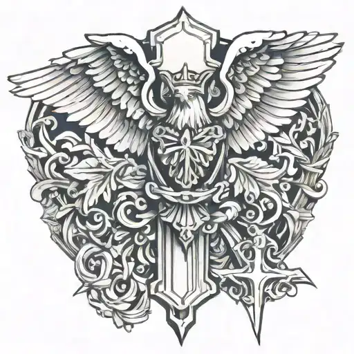 Polish Eagle And Crucifix