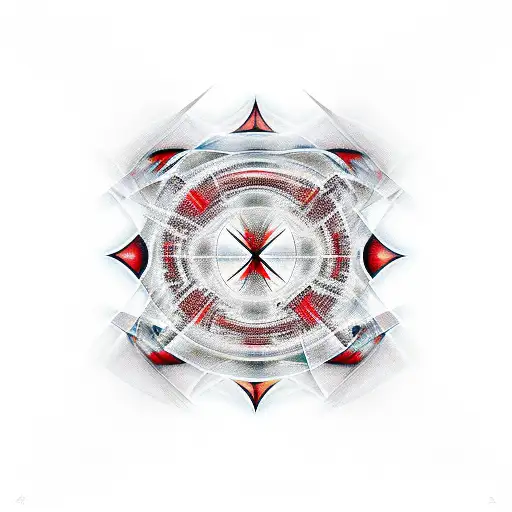 Abstract Red And Black Mystic Geometry