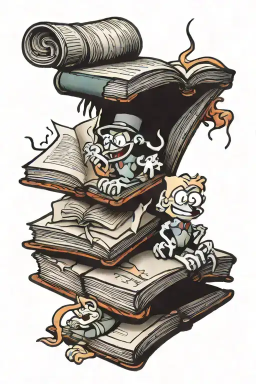 Toons Falling Out Of An Open Book