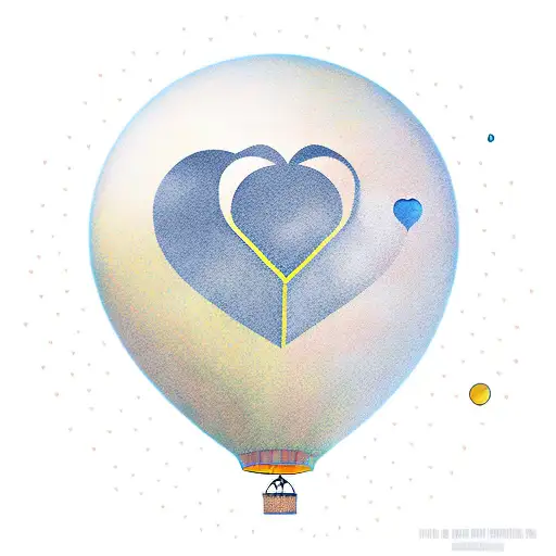 A Heart Baloon Flooting To The Moon