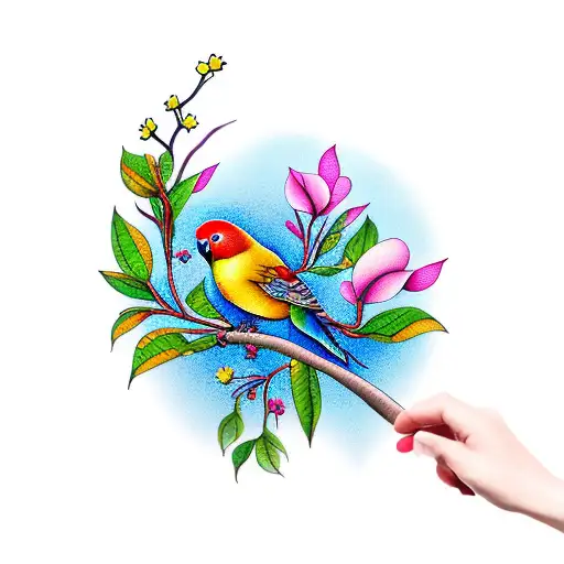 Love Bird With Dogwood