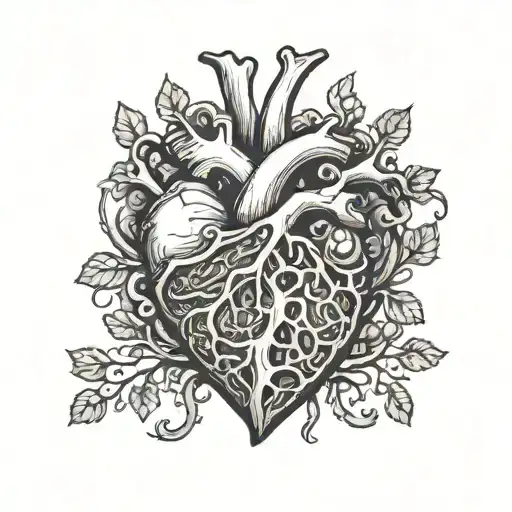 Steam Punk Human Heart With Tree Of Life