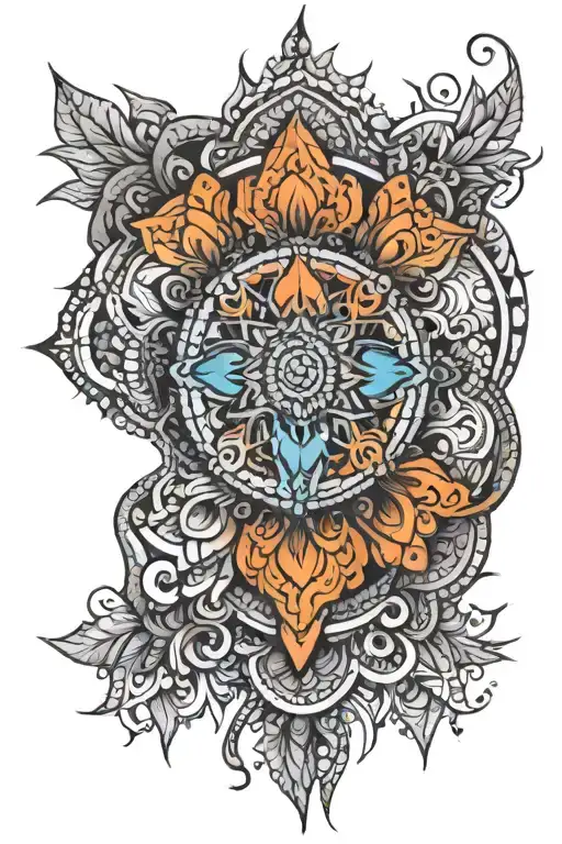 A Detailed Mandala Design Inspired By Indian Architecture And Culture