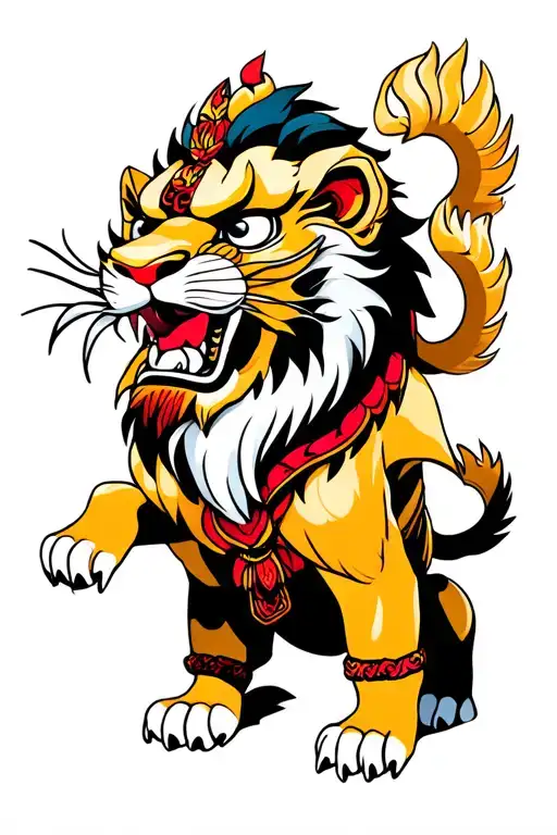 Attacking Tibetan Snow Lion