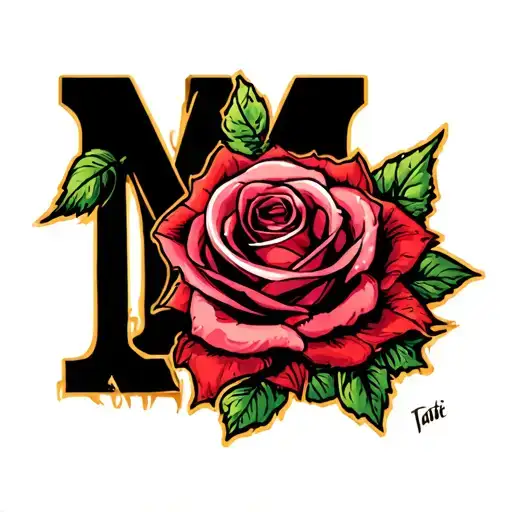 Rose And Letter M