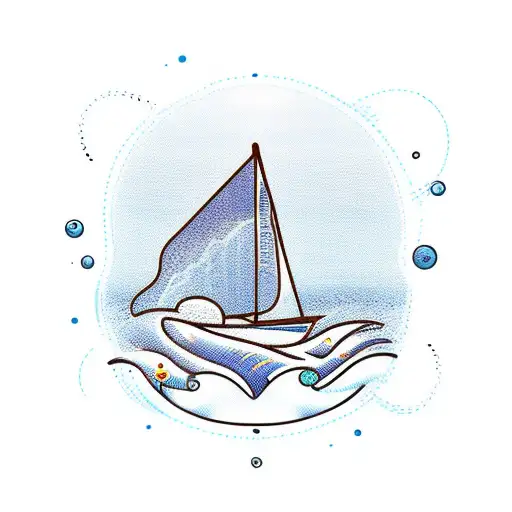 Sailboat With Waves And Sun