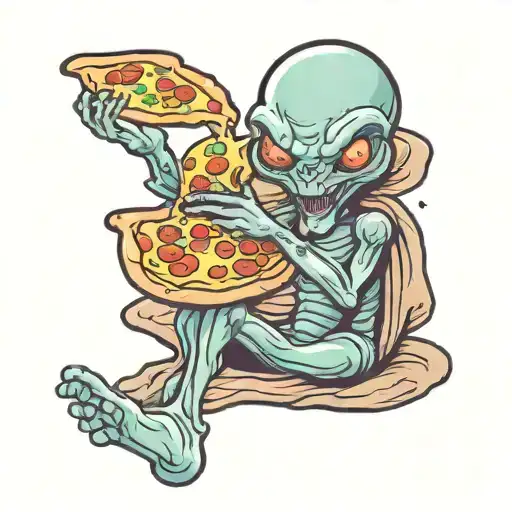 Alien With Pizza