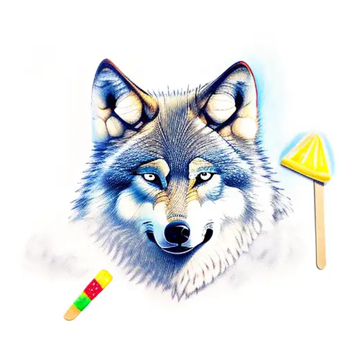 Wolf With Popsicle
