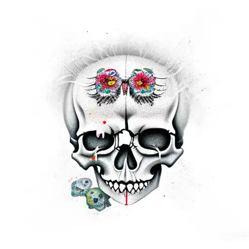 Trashpolka Skull Many Details